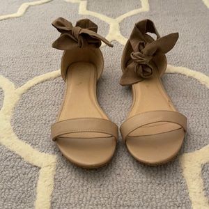 Nordstrom (Mixx) Nude Suede Tie-Up Ankle | 8.5